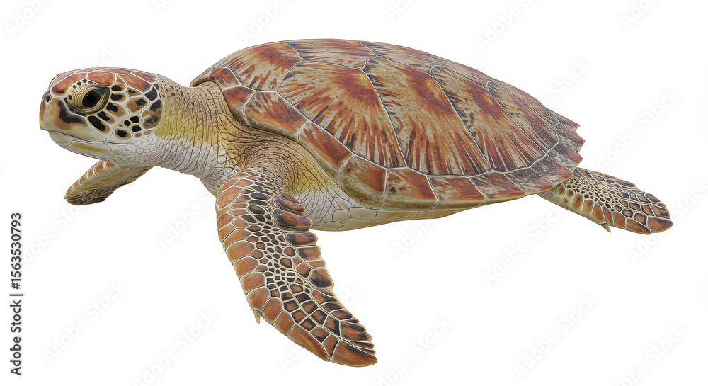 Fototapeta premium Sea turtle isolated on white background