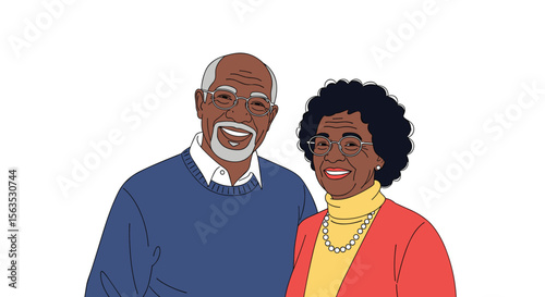 Elderly african american couple enjoying life together with smiles and warmth