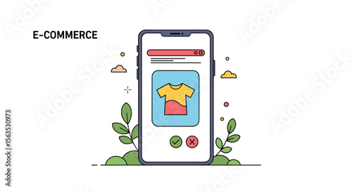 Online shopping experience for apparel on a mobile device facilitating easy purchases