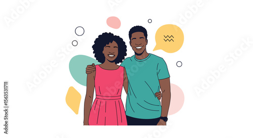 Black couple together embracing joyful connection and shared dreams for a bright future