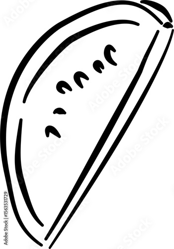 Watermelon slice sketch for summer branding fruit packaging label design eco posters food-themed projects