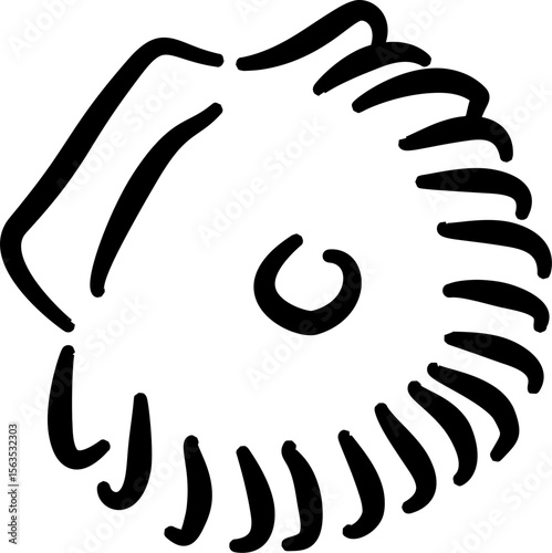 Spiral shell outline for ocean decor natural label stationery packaging design