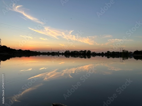 sunset over the river