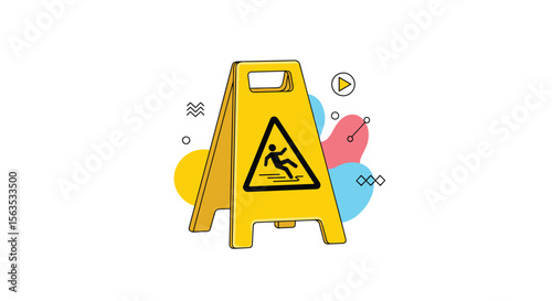 Caution wet floor sign for workplace safety and hazard prevention measures