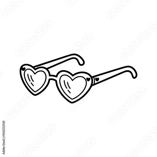 Vector art of heartshaped sunglasses vector illustration