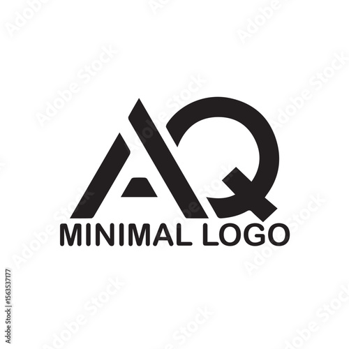 Minimalist Letter AQ Logo Design – Modern Geometric Monogram