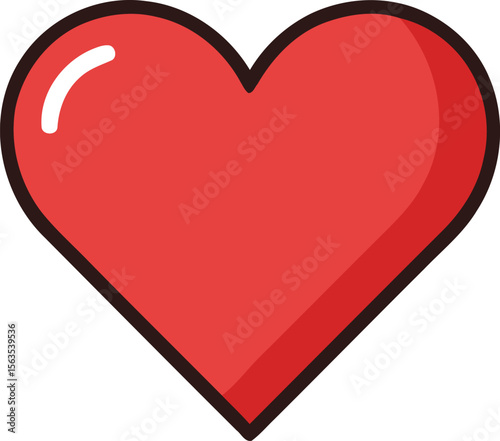 A simple, stylized, red heart graphic.