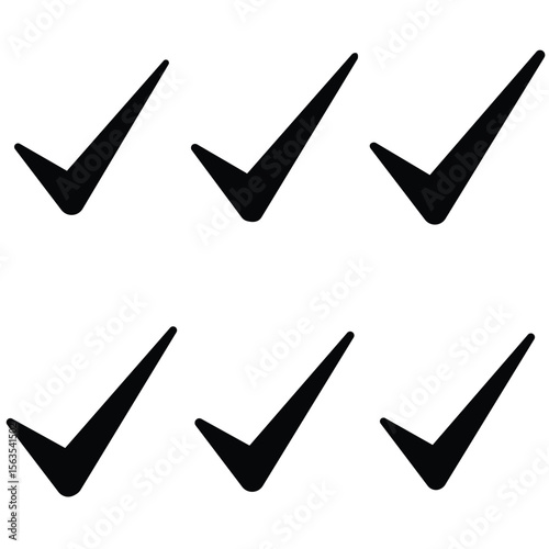 Check mark icons set. Check marks symbol collection. Simple check mark. Quality sign icon.
 Checklist symbols. Approval check flat style - stock vecto