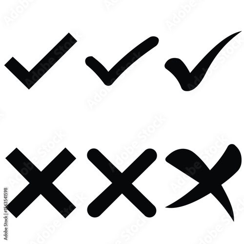Check mark icons set. Check marks symbol collection. Simple check mark. Quality sign icon.
 Checklist symbols. Approval check flat style - stock vecto