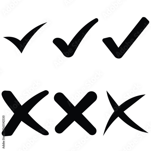 Check mark icons set. Check marks symbol collection. Simple check mark. Quality sign icon.
 Checklist symbols. Approval check flat style - stock vecto