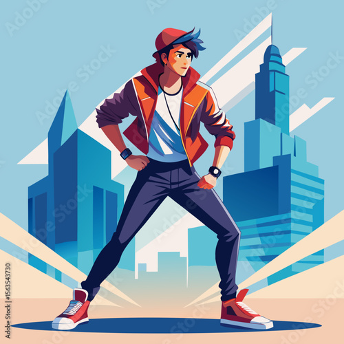 Street Fashion Vector Characters – Trendy Urban Teens in Dynamic Poses and Stylish Outfits