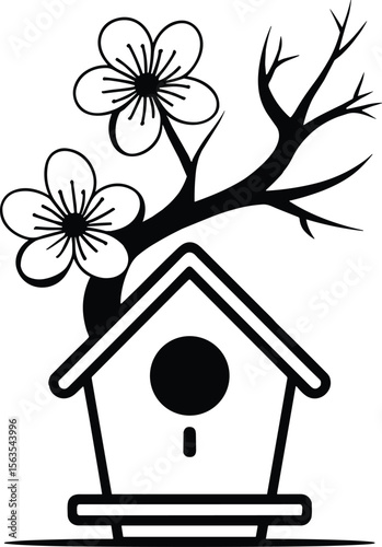 Bird House Svg, Flower Bird House Svg