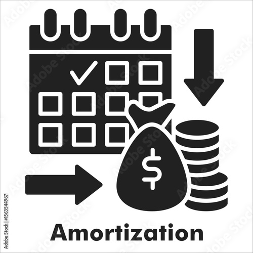 Amortization Icon - Glyph Style
