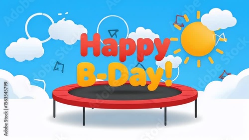 Happy 8th Birthday Celebration on a Jumping Trampoline