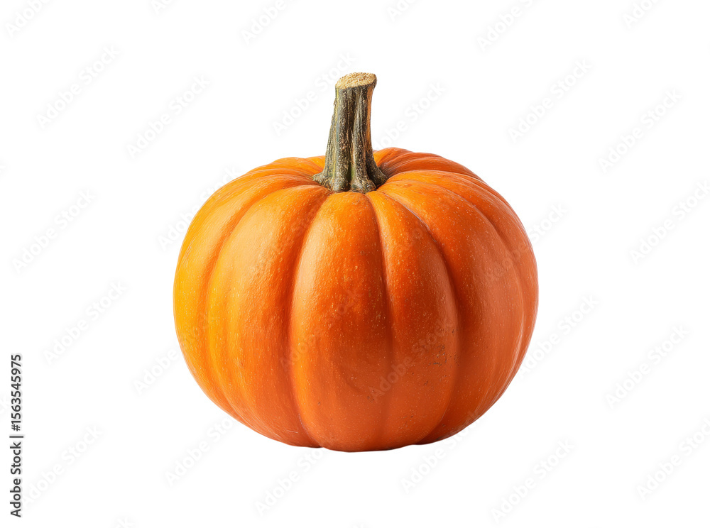Obraz premium Single small orange pumpkin isolated on black background, Isolated On Transparent Background, Png Cut Out