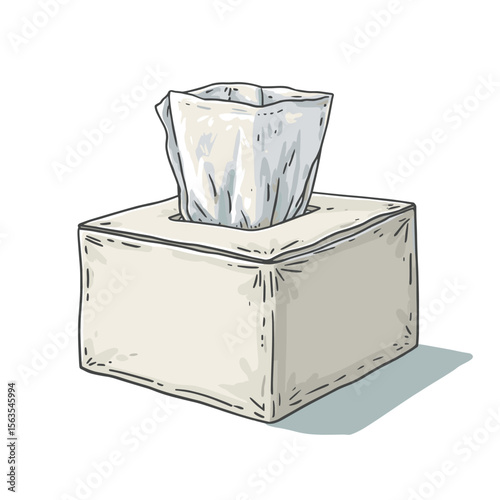 vector box with napkins on uniform background .Generative AI