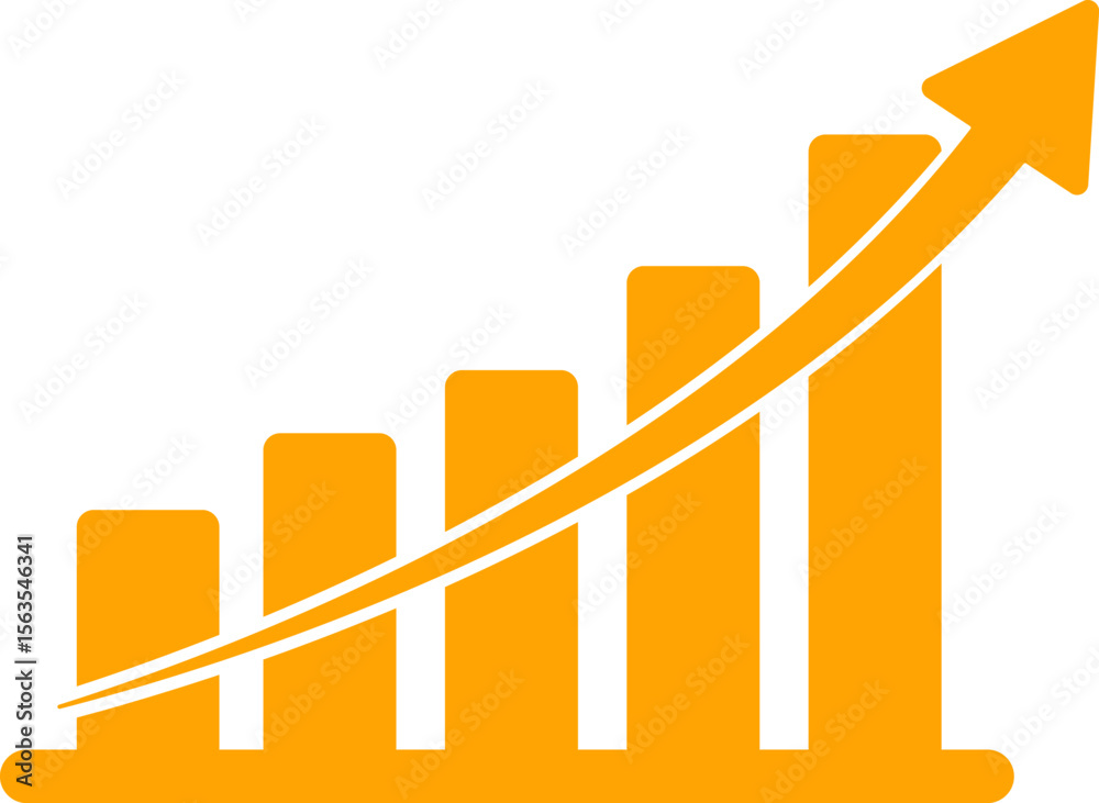 Fototapeta premium Up Arrow graph icon, progress bar , growing graph icon