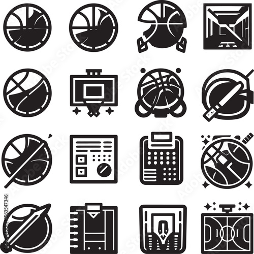 set of icons baskteball