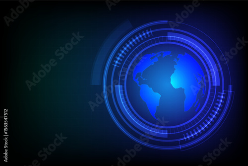 Global business concept with world map lines Innovation meets digital technology for network connection