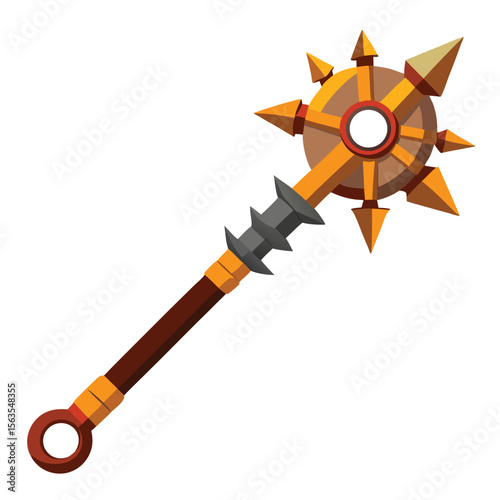 flail weapon isolated on white background