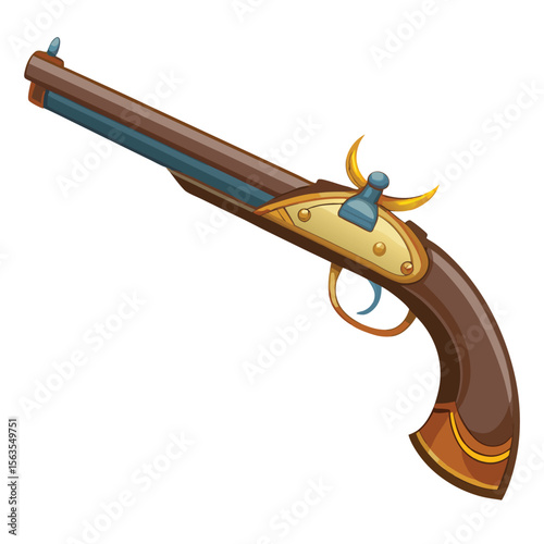 flintlock weapon isolated on white background