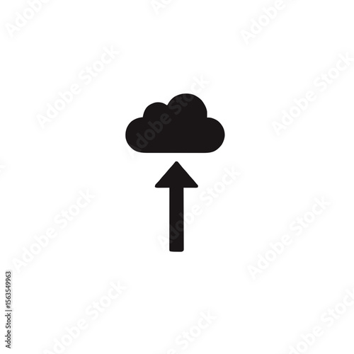 Flat icon of upload arrow going to cloud