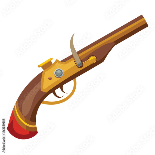 flintlock weapon isolated on white background