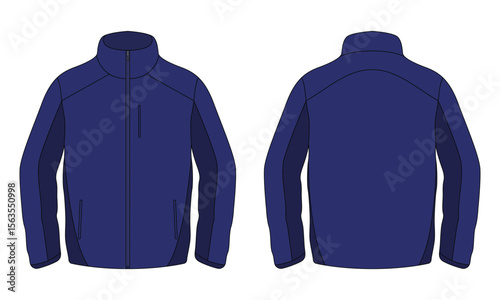 Navy blue outdoor jacket mockup