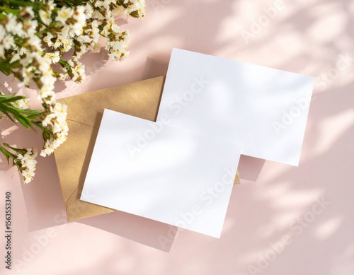 business branding cards template mockup with shadows. white business card mockup