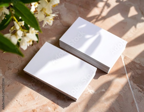 business branding cards template mockup with shadows. white business card mockup