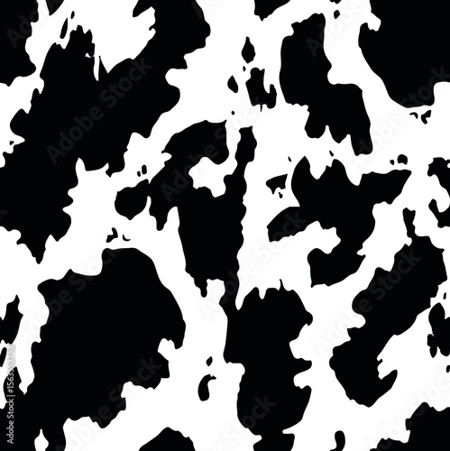 illustration pattern cow skin seamless texture, abstract geometry black and white background 