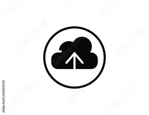 Upload to Cloud icon Thin line vector illustration set. upload icon design black and white Illustration