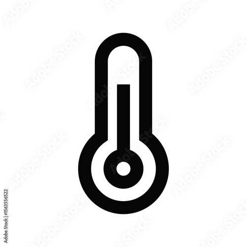 Thermometer Temperature Icon in Black Vector Style