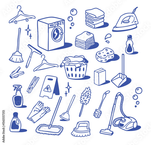 Hand drawn cleaning kit