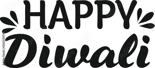 Elegant Happy Diwali Text Design for Festive Celebrations and Greetings