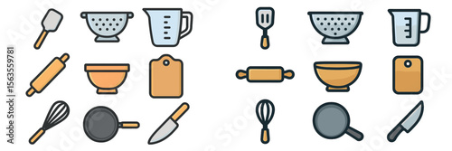 Cooking tools and utensils arranged in a creative layout for culinary enthusiasts at home