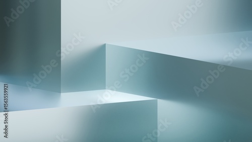 Wallpaper Mural Background for product presentation with shadows and light. Empty podiums on soft blue color. Mockup. Product background template. Abstract background. Torontodigital.ca