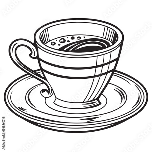 Coffee Cup Isolated on White Background Vector Illustration