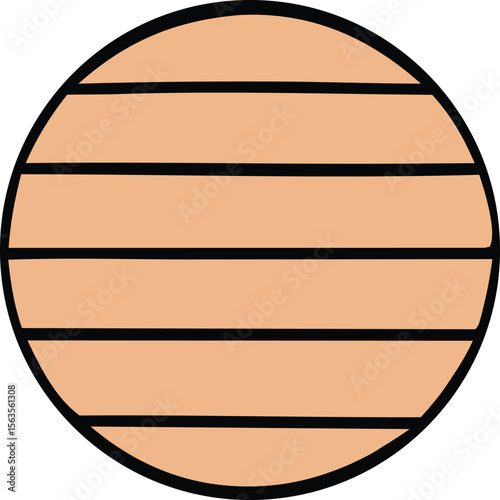 A simple stylized illustration of a basketball with a textured surface and bold black lines