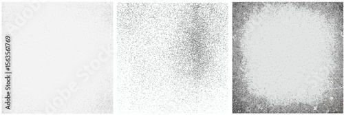 Grunge Texture Set – Distressed Halftone Grain Backgrounds with Dusty Noise and Rough Overlay Effects for Retro Design, Posters, and T-Shirt Art in Black and White Vector Style