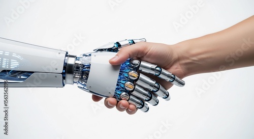Human Handshaking with a Robotic Hand Future of AI Collaboration