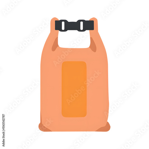 Waterproof dry bag with buckle closure in orange color  