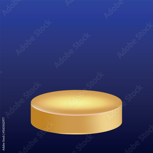 Podium 3d realistic gold. Vector illustration
