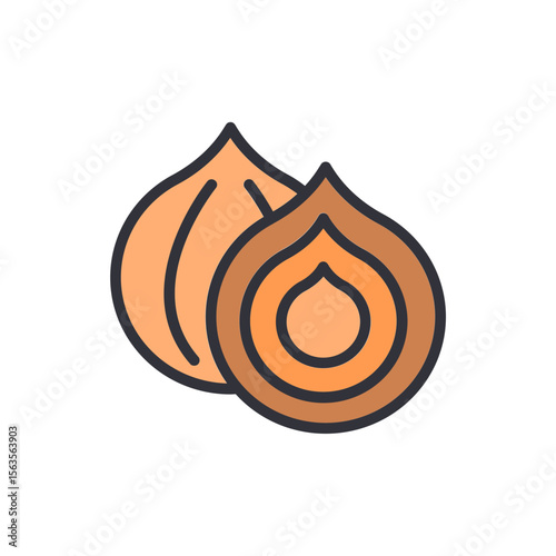 Stylized Illustration Of Two Yellow Onions With Transparent Backdrop