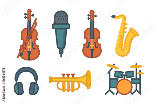 Various musical instruments showcased together in a vibrant and colorful arrangement illustrating the joy of music creation
