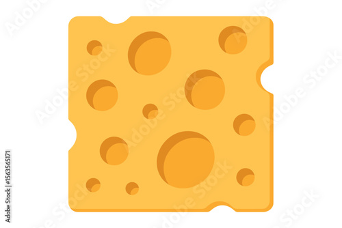 Cheese block with holes resting on a white background showcasing its unique texture and color