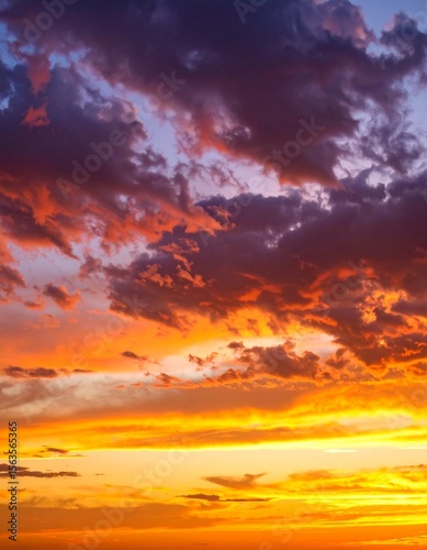 Fiery Sunset with Intense Clouds