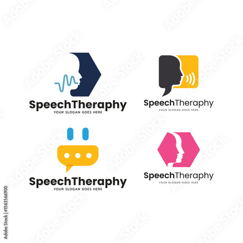 Collection of Communication Therapy Logos – Pediatric & Cognitive Speech Care