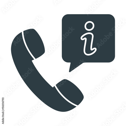 Icon Info Line. Editable Glyph Style Speech Symbol Design

