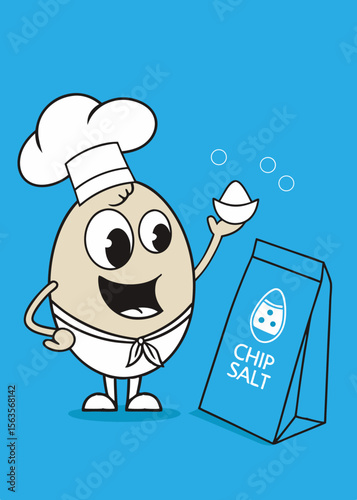 Chef character holding a smartphone, a concept of online recipes or food delivery, fun cartoon potato with chefs hat and smile hold